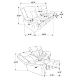 Lawrence 2-Piece Upholstered Reclining Sofa Set Charcoal