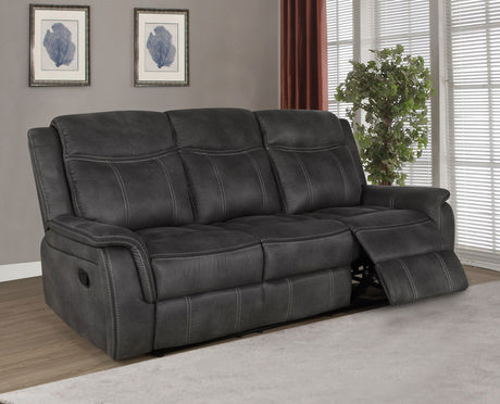 Lawrence Upholstered Reclining Sofa Charcoal