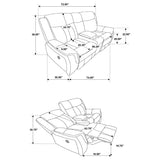 Lawrence Upholstered Reclining Loveseat in Charcoal