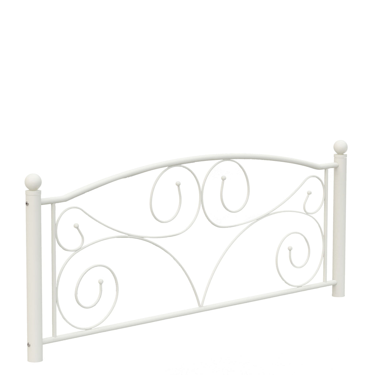 Full Unique Flower Sturdy System Metal Bed Frame With Headboard And Footboard - White