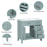 Modern Bathroom Vanity With Sink, Freestanding Design With Drawers And Doors