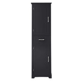 Tall Freestanding Bathroom Storage Cabinet With 2 Doors And Adjustable Shelves