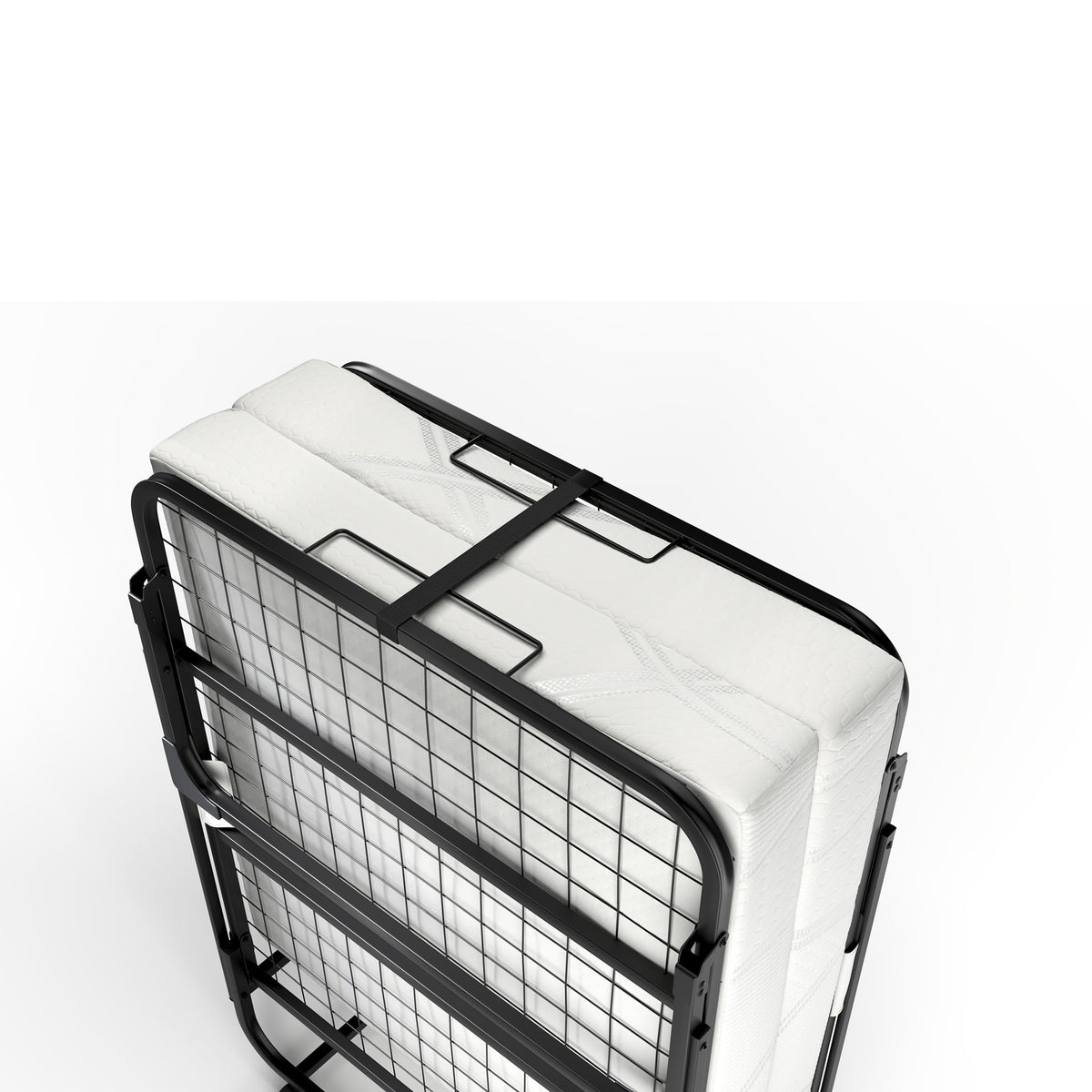 Folding Rollaway Bed With 4" Twin Mattress - White