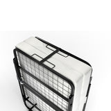 Folding Rollaway Bed With 4" Twin Mattress - White