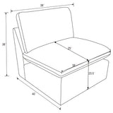 Collins Modular Armless Chair Dark Grey