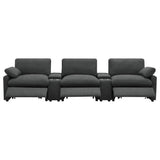 Collins 5-Piece Power Reclining Home Theater Seating Dark Grey