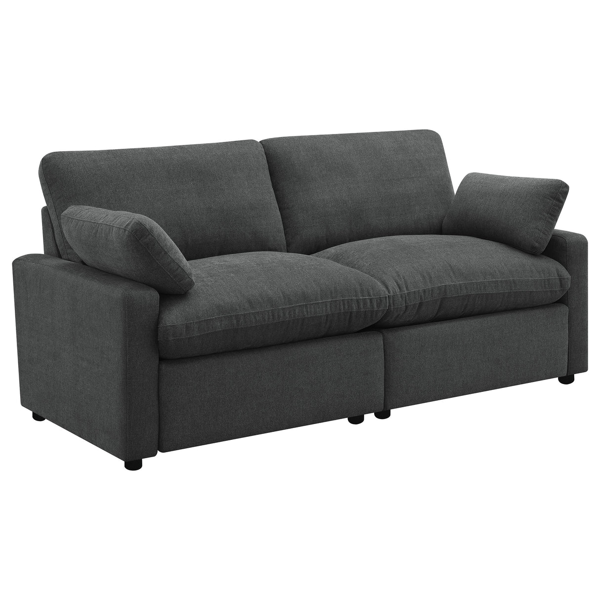 Collins Modular Power Loveseat in Dark Grey