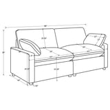 Collins Modular Power Loveseat in Dark Grey