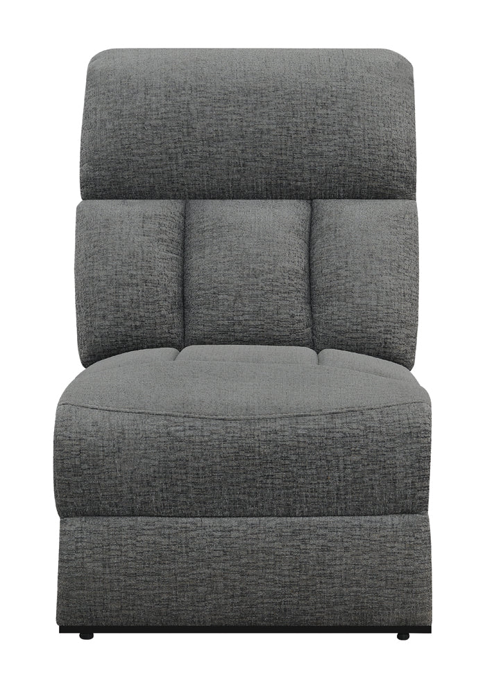 Bahrain Upholstered Armless Chair in Charcoal