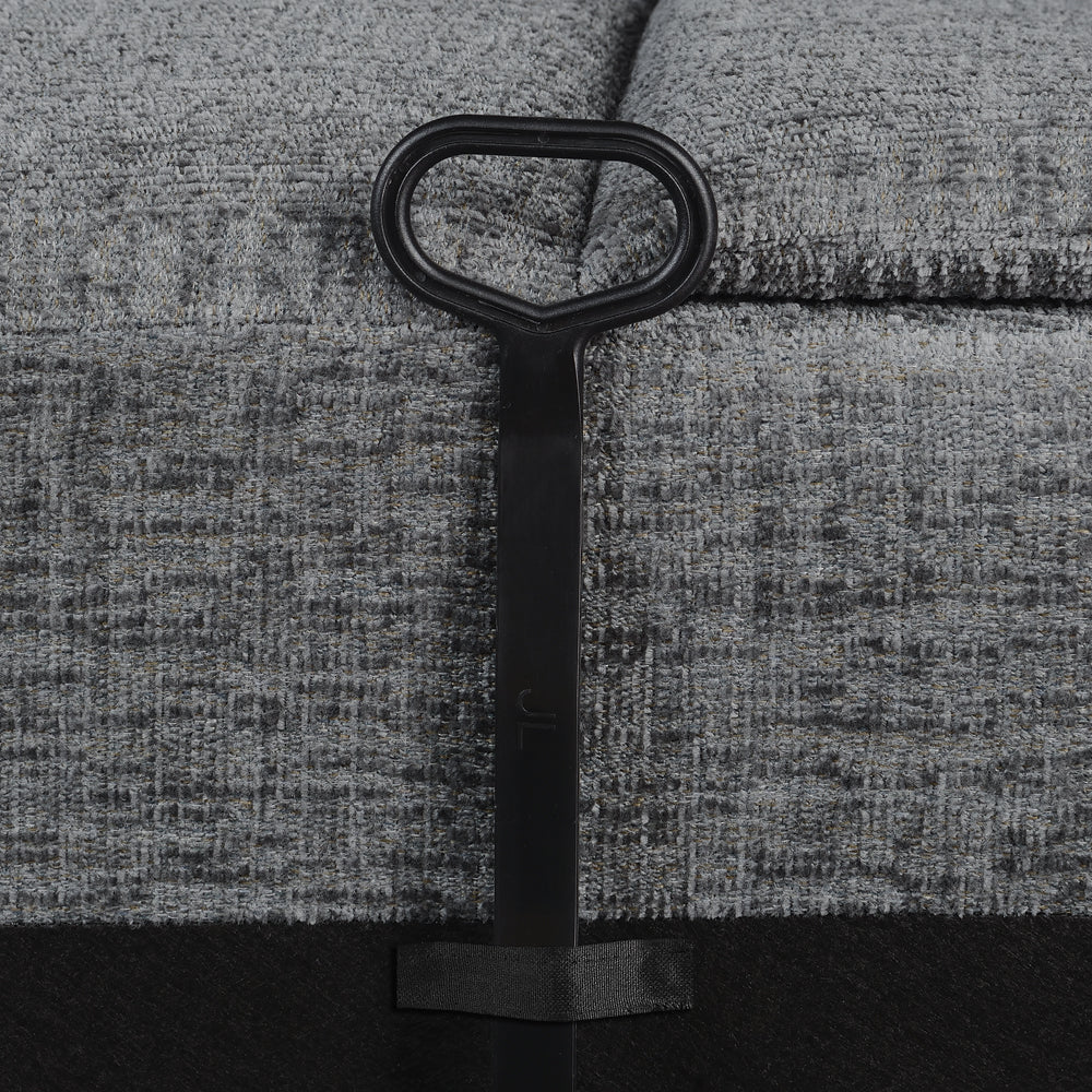 Bahrain Upholstered Armless Recliner in Charcoal