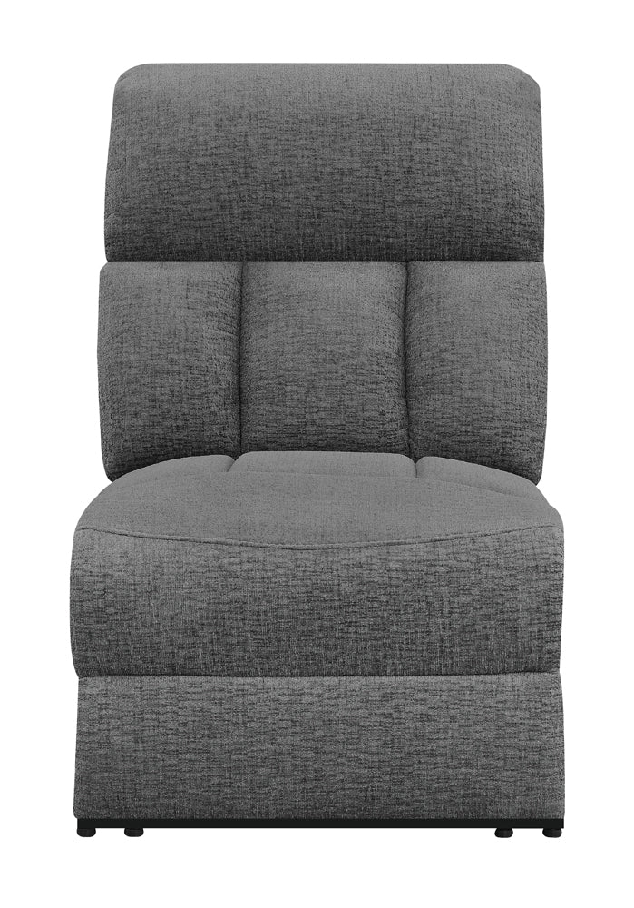Bahrain Upholstered Armless Recliner in Charcoal