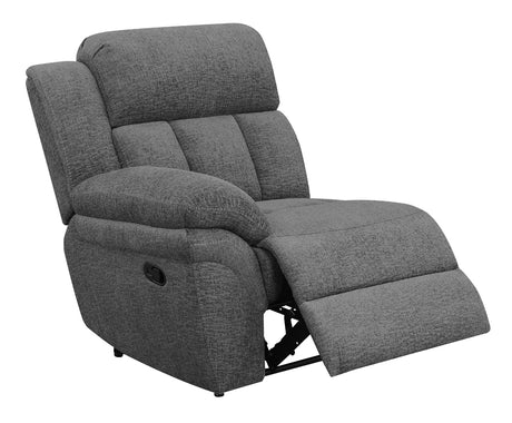 Bahrain Upholstered LAF Recliner in Charcoal
