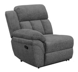 Bahrain Upholstered LAF Recliner in Charcoal