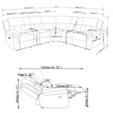 Bahrain 6-Piece Power Reclining Sectional Charcoal