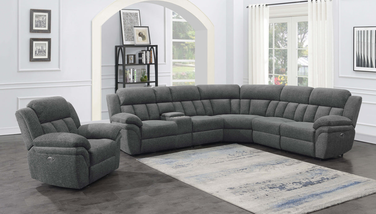 Bahrain 6-Piece Power Reclining Sectional Charcoal