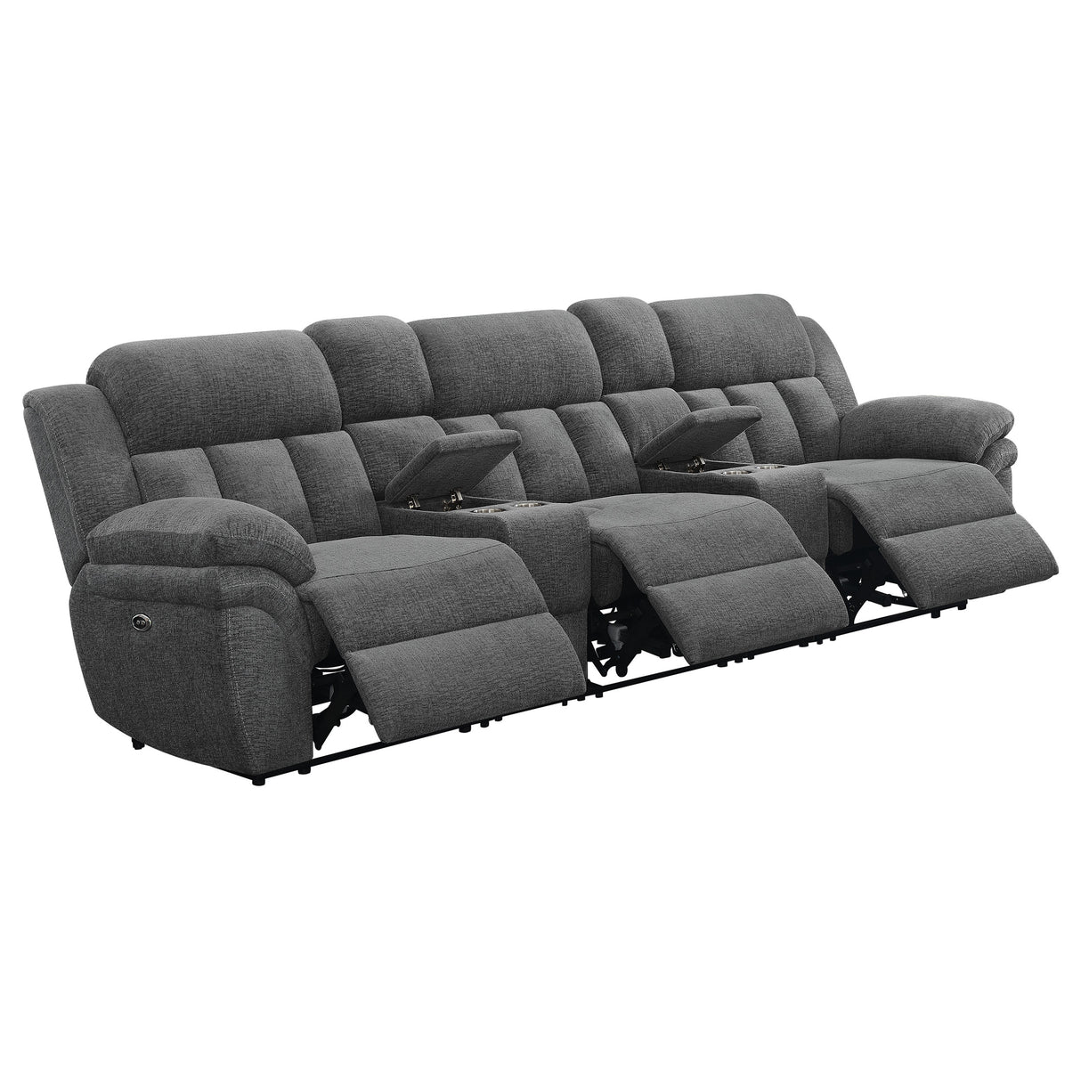Bahrain 5-Piece Power Home Theater Seating Charcoal