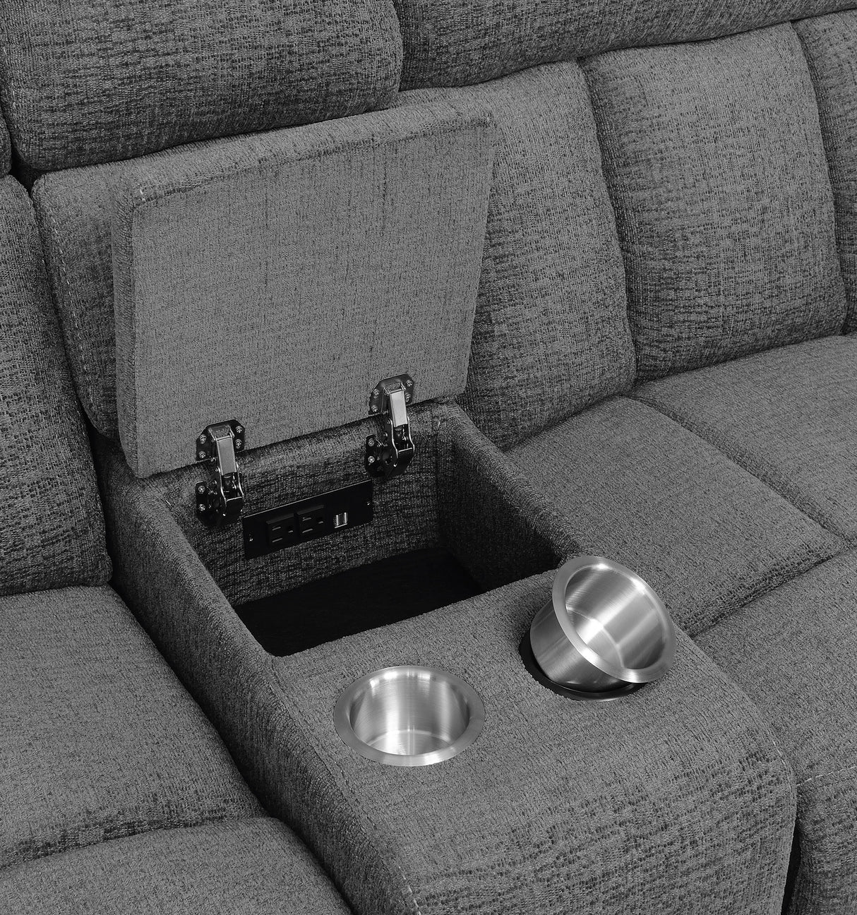 Bahrain 5-Piece Power Home Theater Seating Charcoal