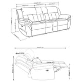 Bahrain Upholstered Power Sofa in Charcoal