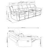 Bahrain 5-Piece Upholstered Home Theater Seating Charcoal