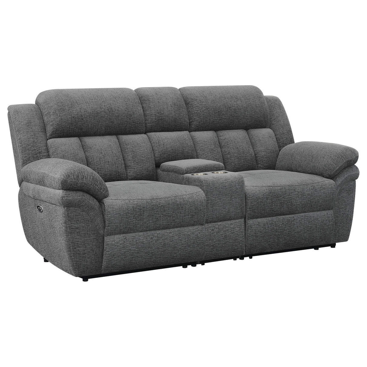 Bahrain Upholstered Power Loveseat in Charcoal