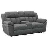 Bahrain Upholstered Power Loveseat in Charcoal