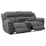 Bahrain Upholstered Power Loveseat in Charcoal