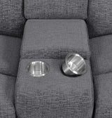 Bahrain Upholstered Power Loveseat in Charcoal