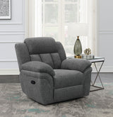 Bahrain Upholstered Glider Recliner - Charcoal