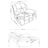 Bahrain Upholstered Glider Recliner - Charcoal