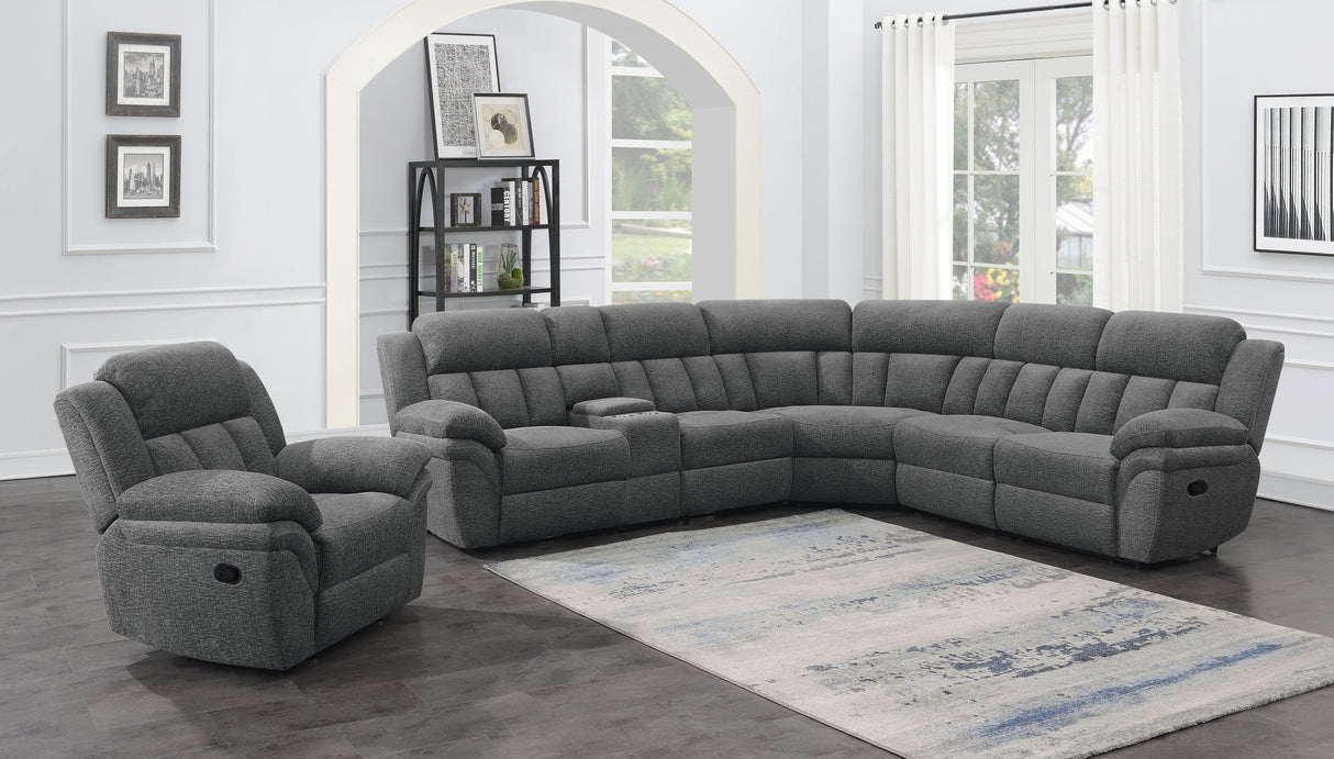 Bahrain Upholstered Glider Recliner - Charcoal