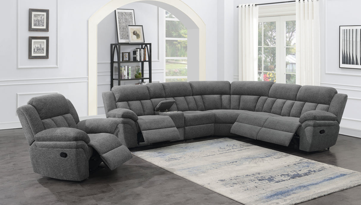 Bahrain Upholstered Glider Recliner - Charcoal