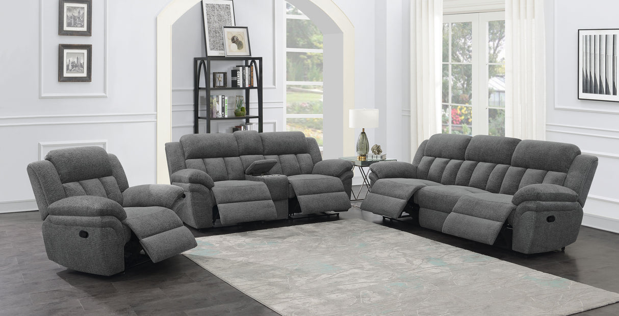 Bahrain Upholstered Glider Recliner - Charcoal