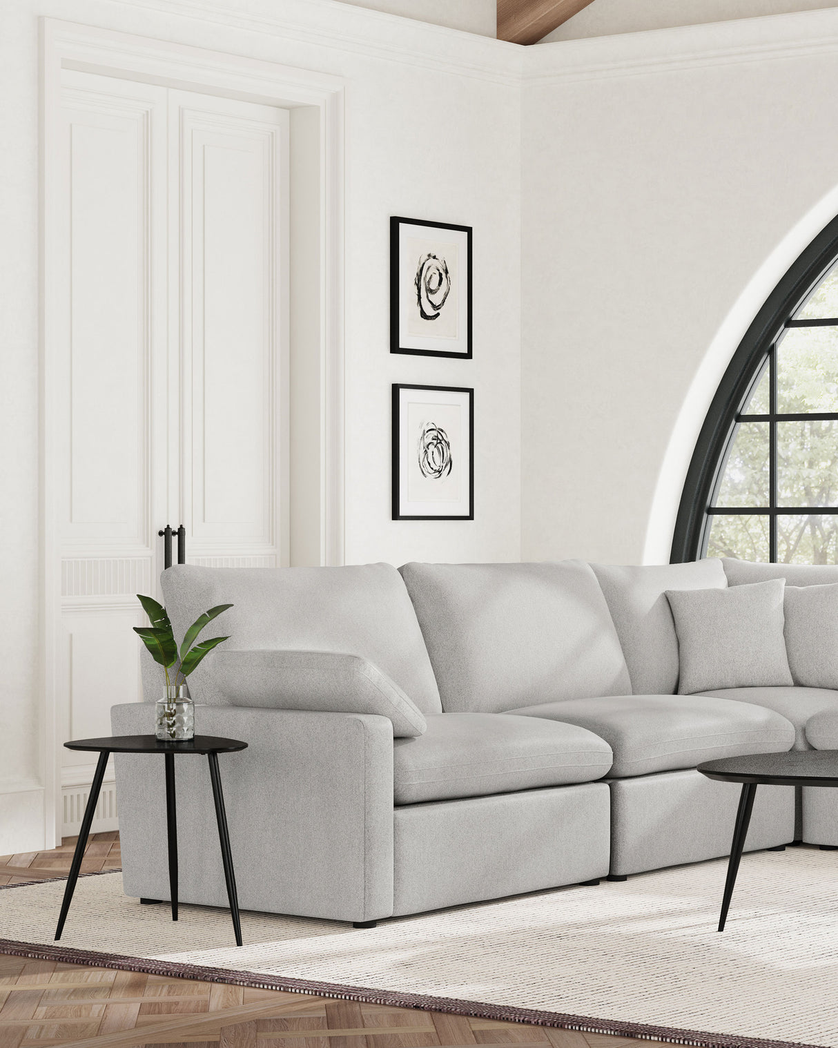 Collins Modular Armless Chair - Grey