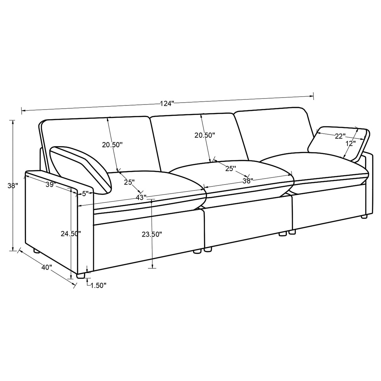 Collins Modular Power Sofa in Grey