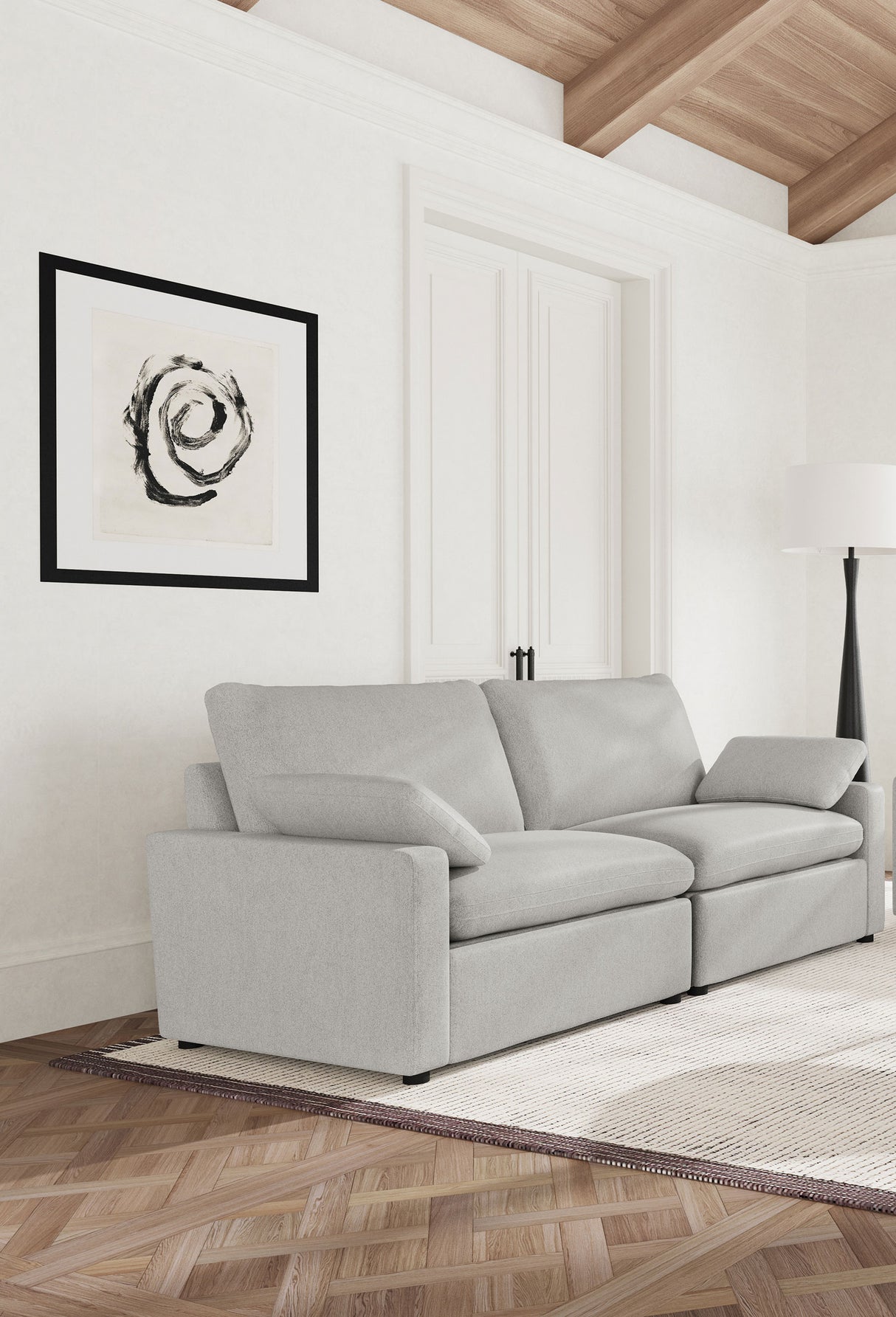 Collins Modular Power Loveseat in Grey
