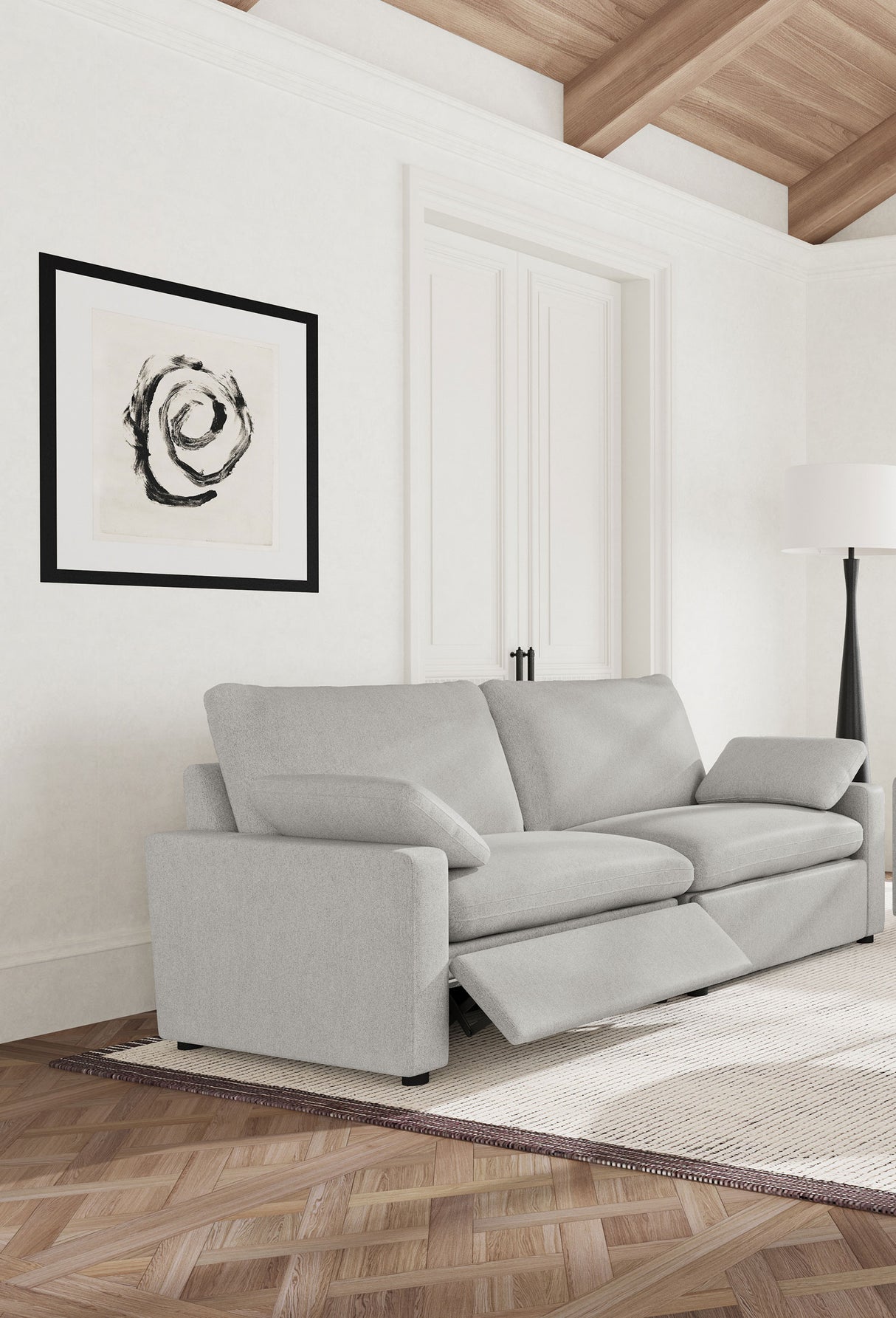 Collins Modular Power Loveseat in Grey