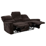 Navarro 2-Piece Upholstered Reclining Sofa Set, Dark Brown