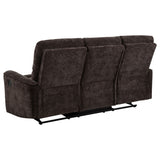 Navarro 2-Piece Upholstered Reclining Sofa Set, Dark Brown