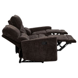 Navarro 2-Piece Upholstered Reclining Sofa Set, Dark Brown