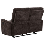 Navarro 2-Piece Upholstered Reclining Sofa Set, Dark Brown