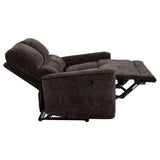 Navarro 2-Piece Upholstered Reclining Sofa Set, Dark Brown