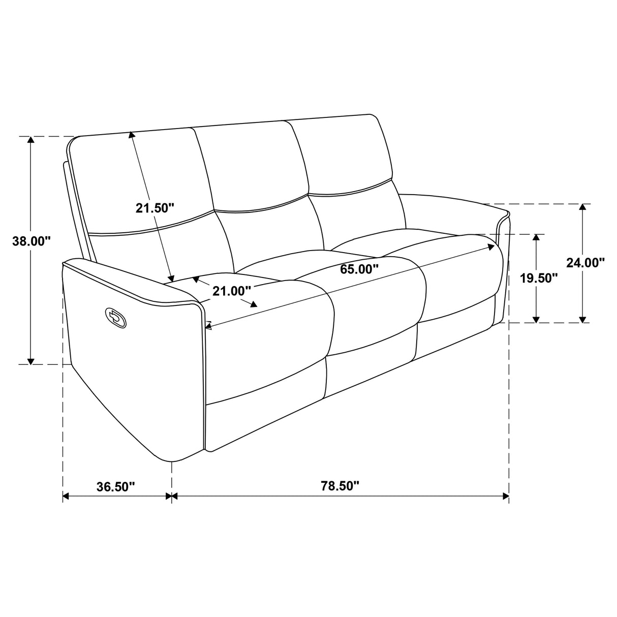 Navarro 2-Piece Upholstered Reclining Sofa Set, Dark Brown