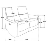 Navarro 2-Piece Upholstered Reclining Sofa Set, Dark Brown