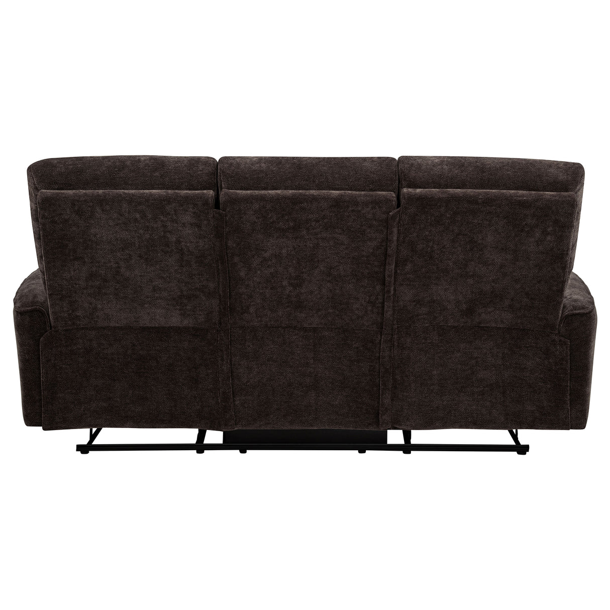 Navarro Chenille Upholstered Reclining Sofa in Dark Brown