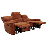 Navarro Chenille Upholstered Reclining Sofa, Burnt Orange