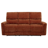 Navarro Chenille Upholstered Reclining Sofa, Burnt Orange