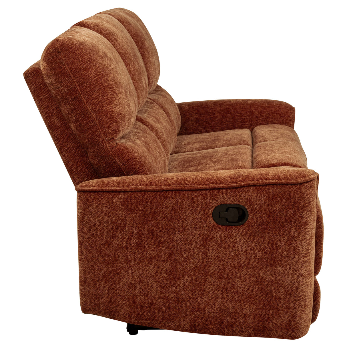 Navarro Chenille Upholstered Reclining Sofa, Burnt Orange