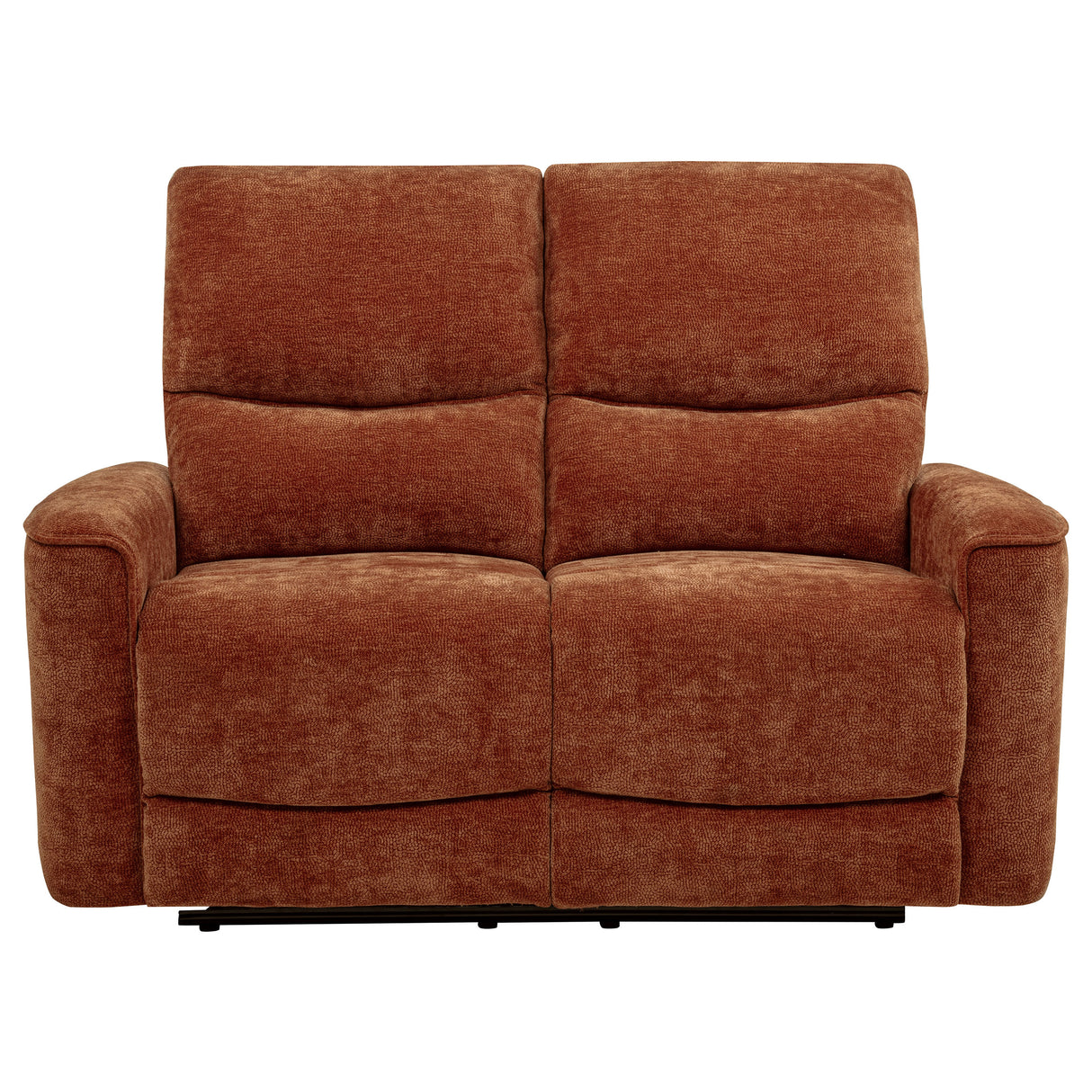 Navarro Chenille Reclining Loveseat in Burnt Orange