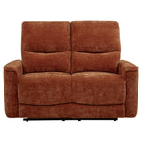 Navarro Chenille Reclining Loveseat in Burnt Orange