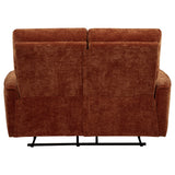 Navarro Chenille Reclining Loveseat in Burnt Orange